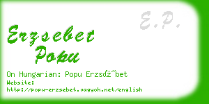 erzsebet popu business card